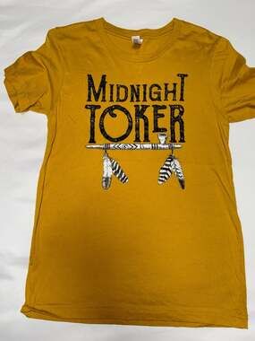 Bella + Canvas Midnight Toker Graphic T-Shirt Yellow Size Small